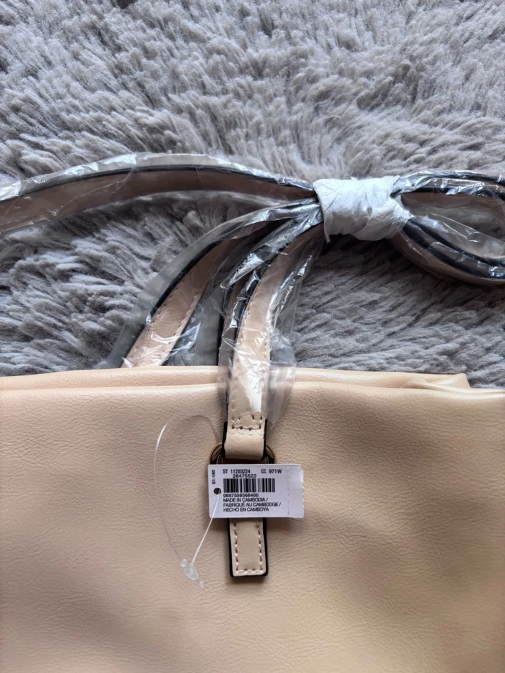 NWT Victorias Secret Cinch Top Tote Bare Faux Leather Bag Purse